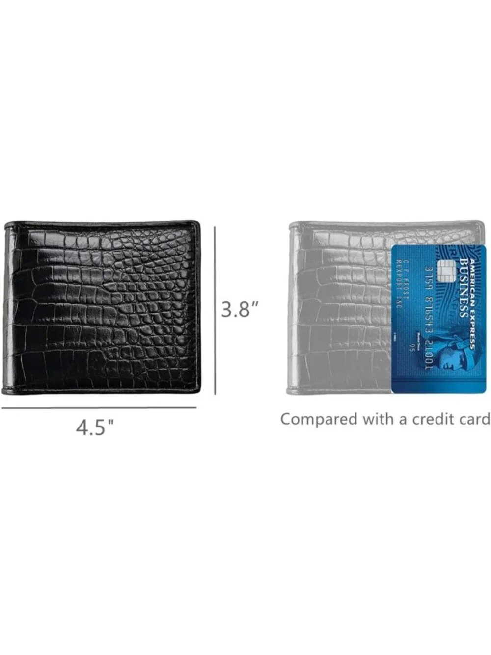 Handmade Crocodile Skin Wallet - Genuine Alligator, Luxury Gift for Him, Black
